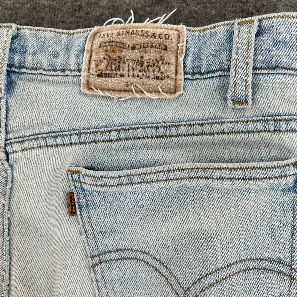 VTG Levis 540 Flex Denim Mens Light Wash Jeans 38x34 Fits 37x31 90s Brown Tab